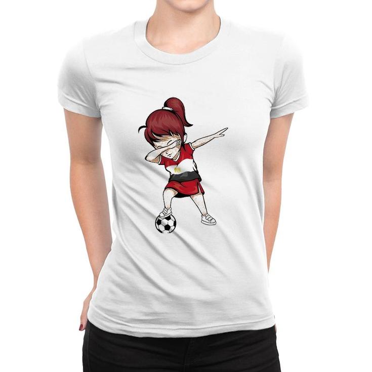 Dabbing Soccer Girl Egypt Jersey  - Egyptian Football Women T-shirt