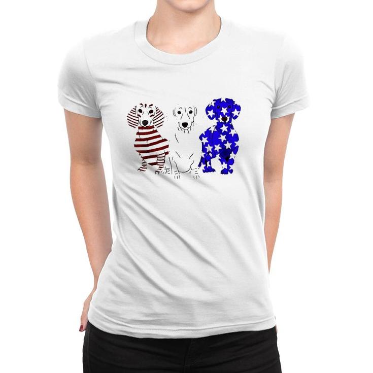 Dachshund American Flag 4Th Of July Women T-shirt