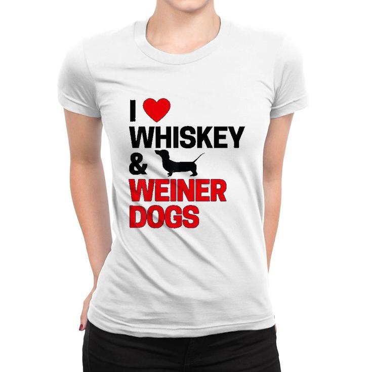 Dachshund Gifts I Love Whiskey Lovers Women T-shirt
