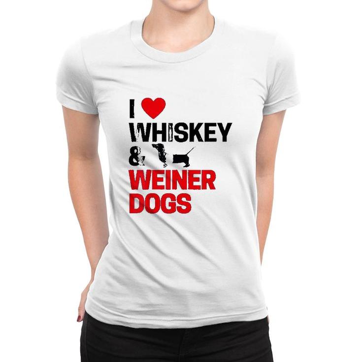 Dachshund Gifts I Love Whiskey Women T-shirt