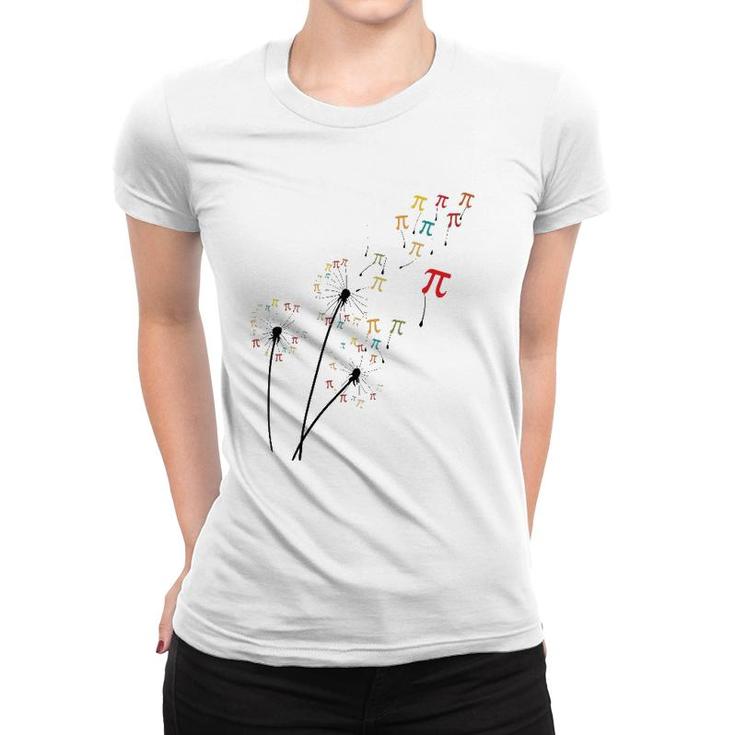 Dandelion Pi Day Flower, Floral Pi Day Tree Lover Women T-shirt