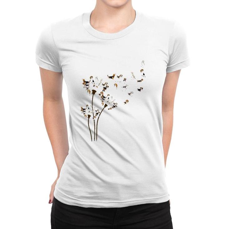 Dandelions Beagle Dog Women T-shirt