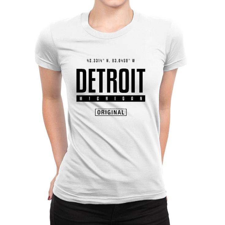 Detroit Coordinates Novelty Graphic Gift For Men Women Women T-shirt