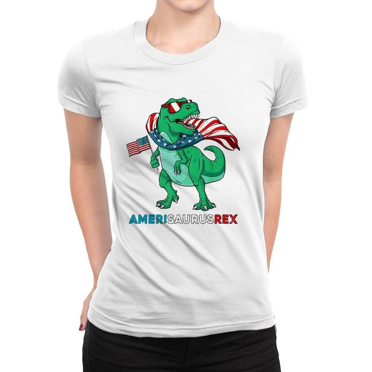Dinosaur 4Th Of July Kids Boys Men Amerisaurusrex Funny Women T-shirt