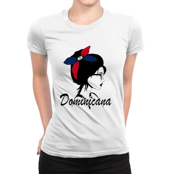 Dominicana Girl Dominican Mujer Dominican Republic Flag Women T-shirt