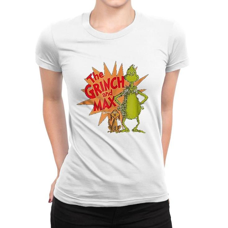 Dr Seuss Grinch And Max Burst Women T-shirt
