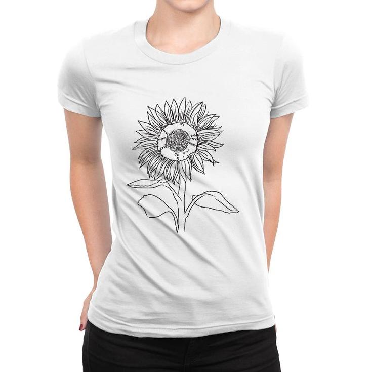 Drawing Of Flower Artist Tee Womans Top Nature Women T-shirt