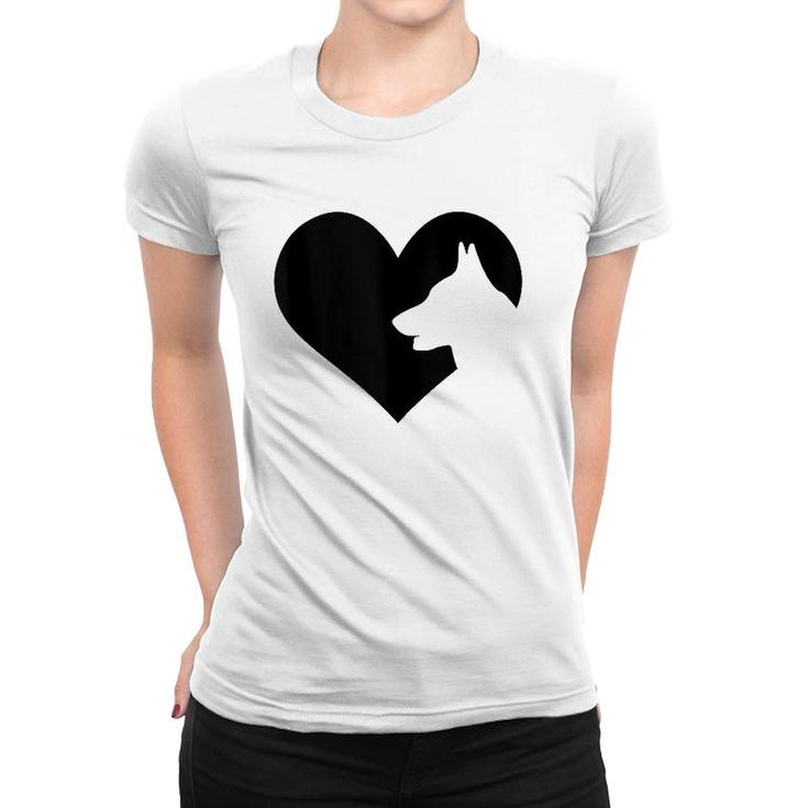 Dutch Shepherd Dog Heart Silhouette - Dutch Shepherd Tank Top Women T-shirt