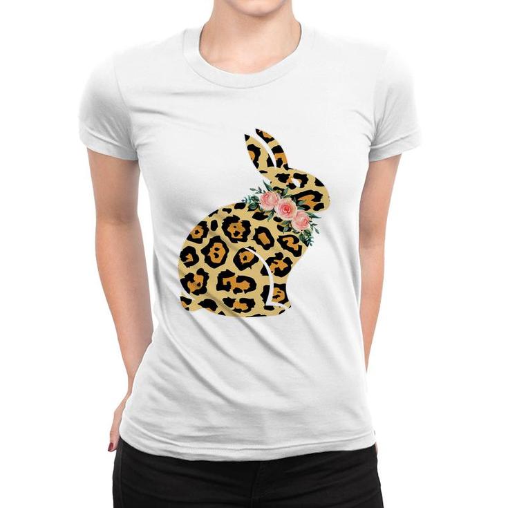 Easter Leopard Floral Bunny Women T-shirt