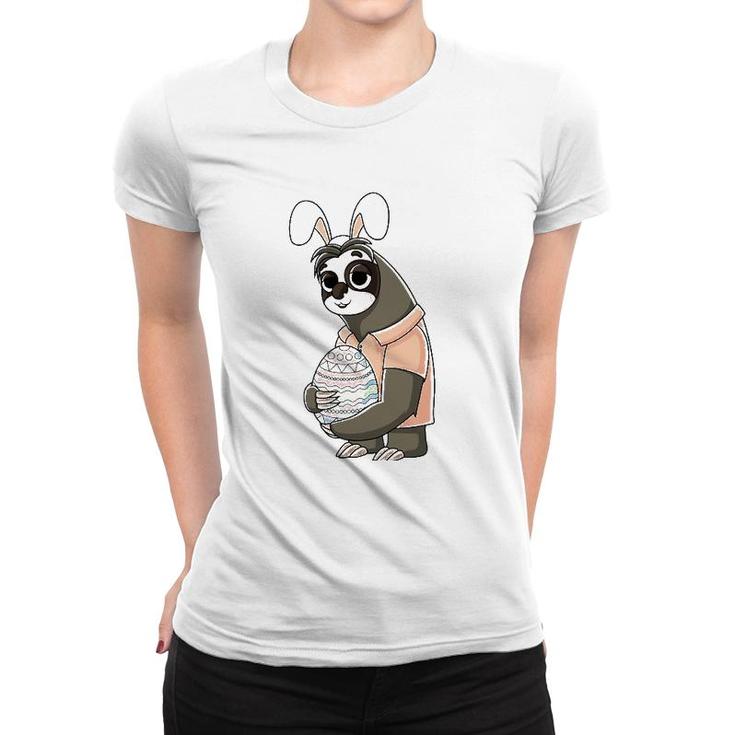 Easter Sloth  Easter Bunny Ears Rabbit Sloth Easter Egg Women T-shirt