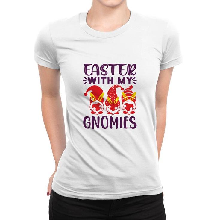 Easter With My Gnomies Red Gnomies Heart Women T-shirt