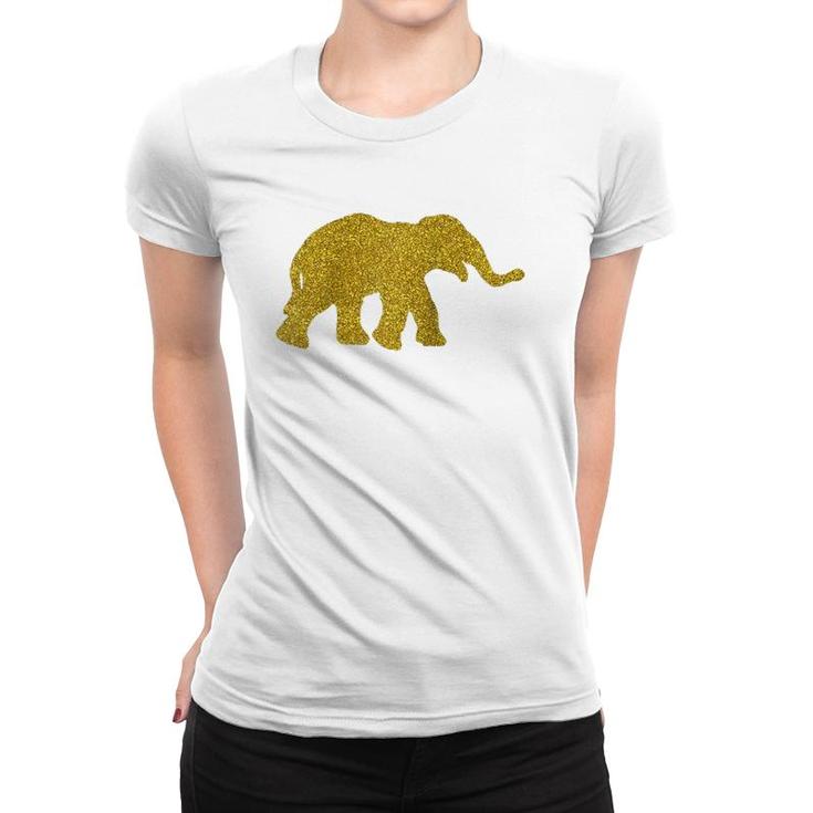 Elephant Vintage Golden Animal Gift Raglan Baseball Tee Women T-shirt