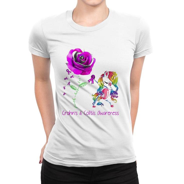 Faith Hope Love Unicorn Crohn's & Colitis Awareness Women T-shirt