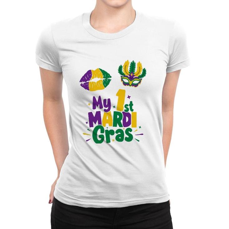Fancy Mardi Gras Party Costume My 1St Mardi Gras Women T-shirt