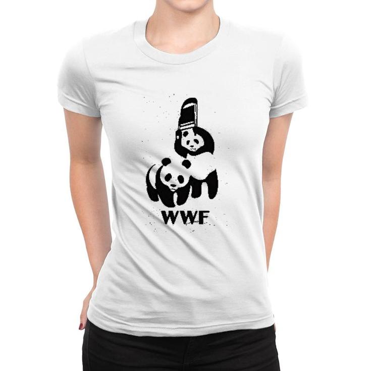 Fighting Panda Naughty Couple Women T-shirt