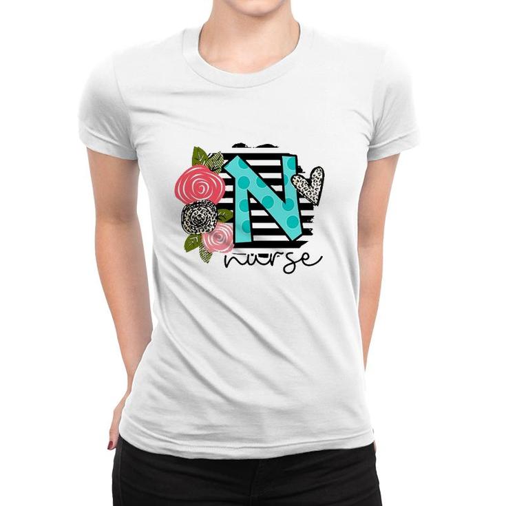 Floral Art Nurse Gift Appreciation Women T-shirt