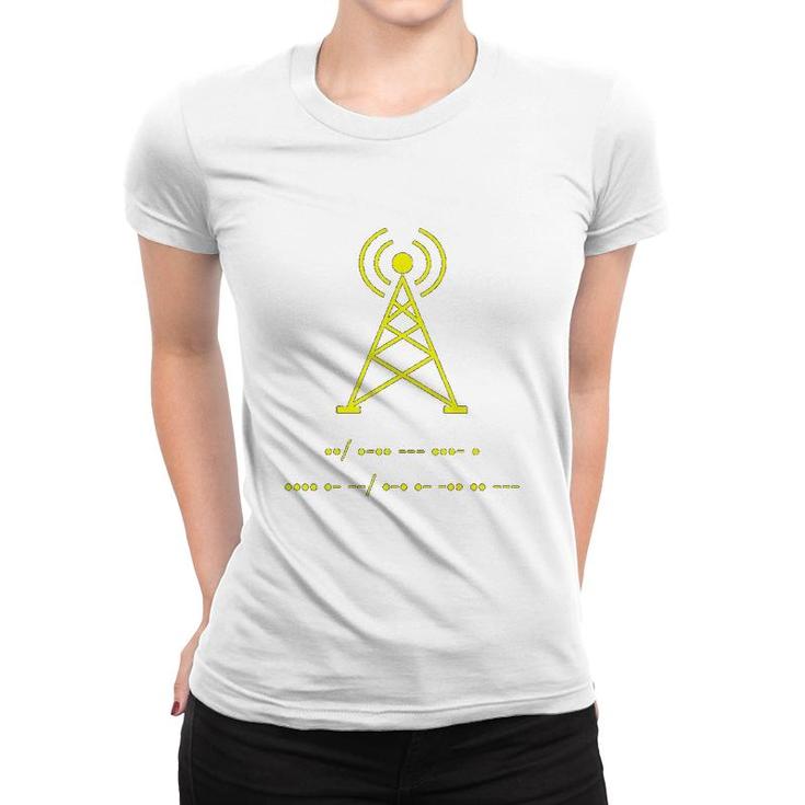 Funny Amateur Ham Radio Morse Code Gift Women T-shirt