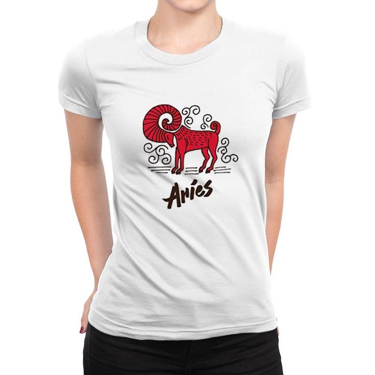 Funny Aries Zodiac Symbol Women T-shirt