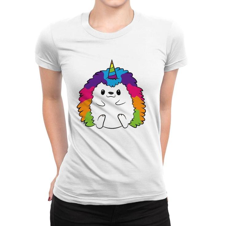Funny Hedgehog Unicorn Kids Rainbow Hedgehog Women T-shirt