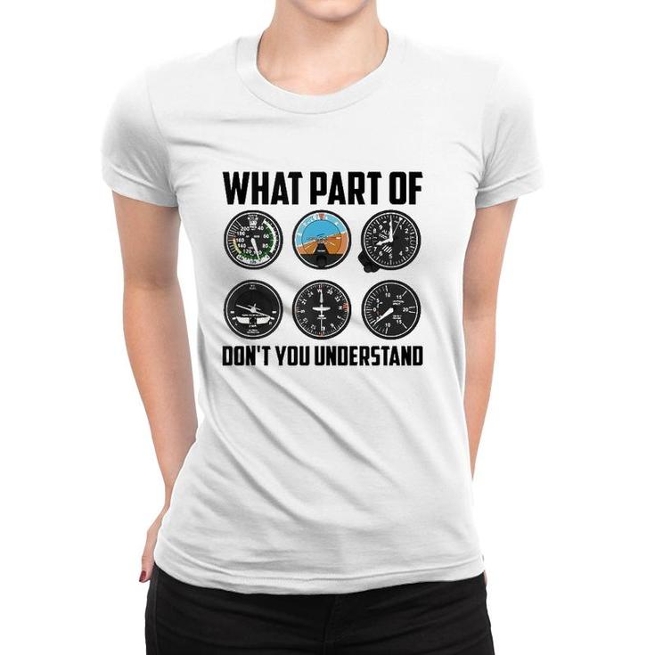 Funny Pilot Art Men Women Aviation Airline Pilot Instruments Tank Top Women T-shirt