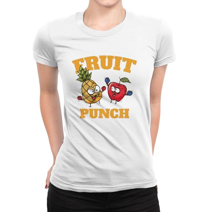 Funny Pineapple Apple Boxing Juice Tropical Fruit Punch Women T-shirt