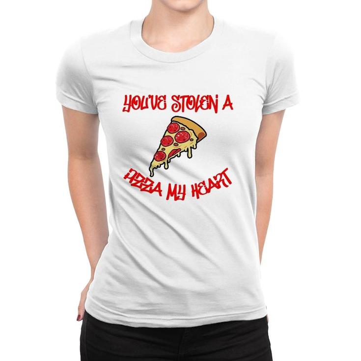 Funny Valentines Day Food  Stolen Pizza My Heart Foodie Women T-shirt