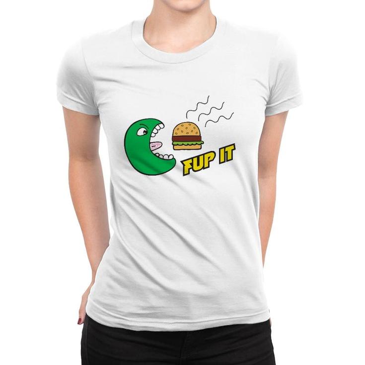 Fup It Cheeseburger Monster Cartoon Women T-shirt
