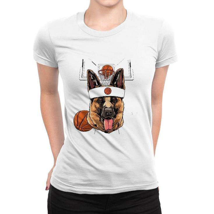 German Shepherd Basketball Dog Lovers Basketball Player  Women T-shirt