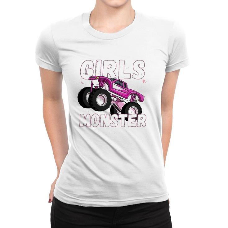 Girls Monster Truck Cool Engines Girl Monster Car Women T-shirt