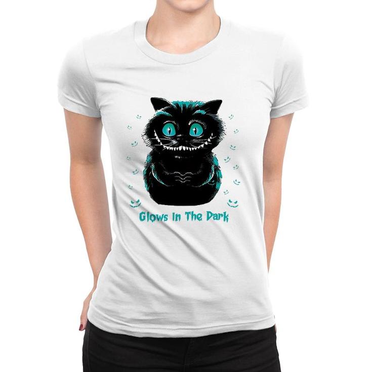 Glows In The Dark Funny Cat Halloween Women T-shirt