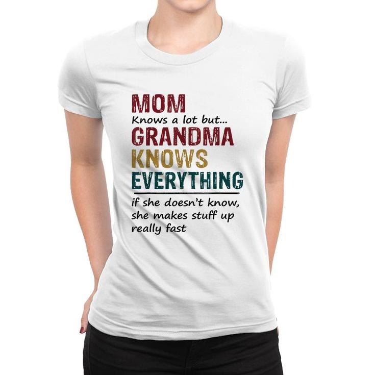 Grandma Knows Everything If She Doesnt Know Funny Christmas Women T-shirt
