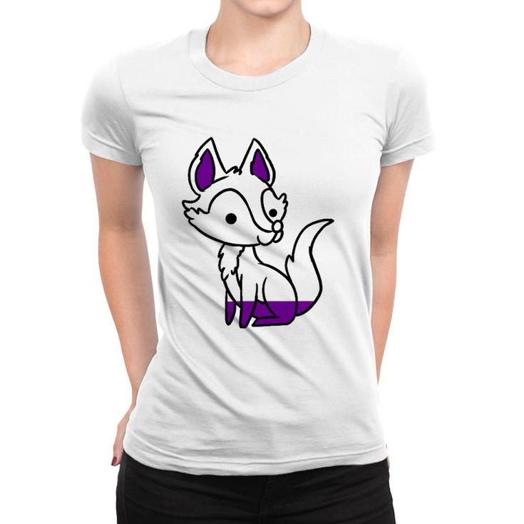 Graysexual Pride Fox Lover Gift Women T-shirt