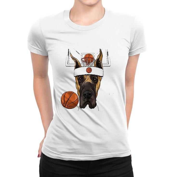 Great Dane Basketball Dog Lovers Basketball Player  Women T-shirt
