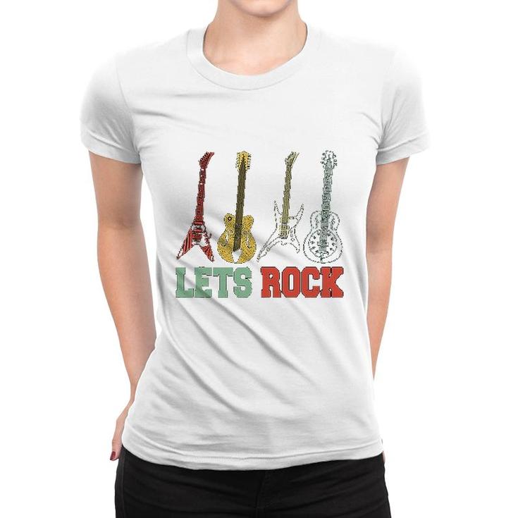 Guitar Lets Rock Women T-shirt