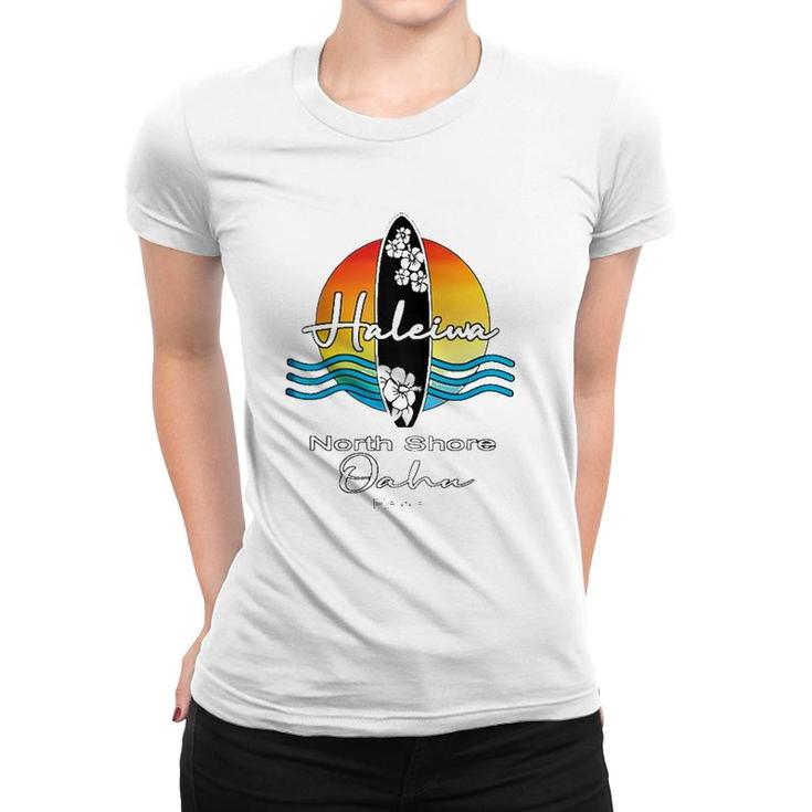 Haleiwa North Shore Oahu Hawaii Surfer Paradise Souvenir Zip Women T-shirt