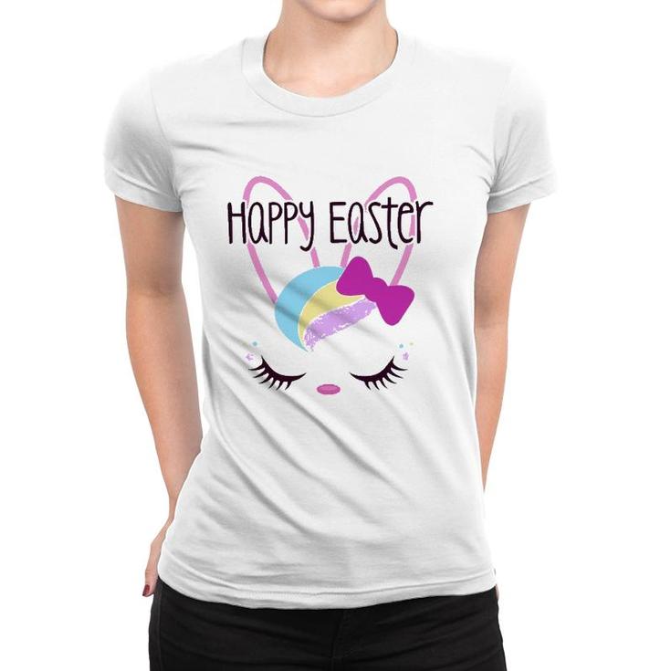 Happy Easter Bunny Sleeping Face Cute Funny Christian Girls Women T-shirt