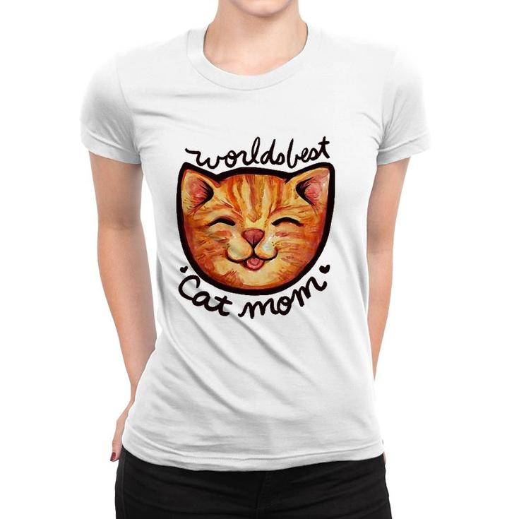 Happy Orange Tabby Cat Mom Women T-shirt