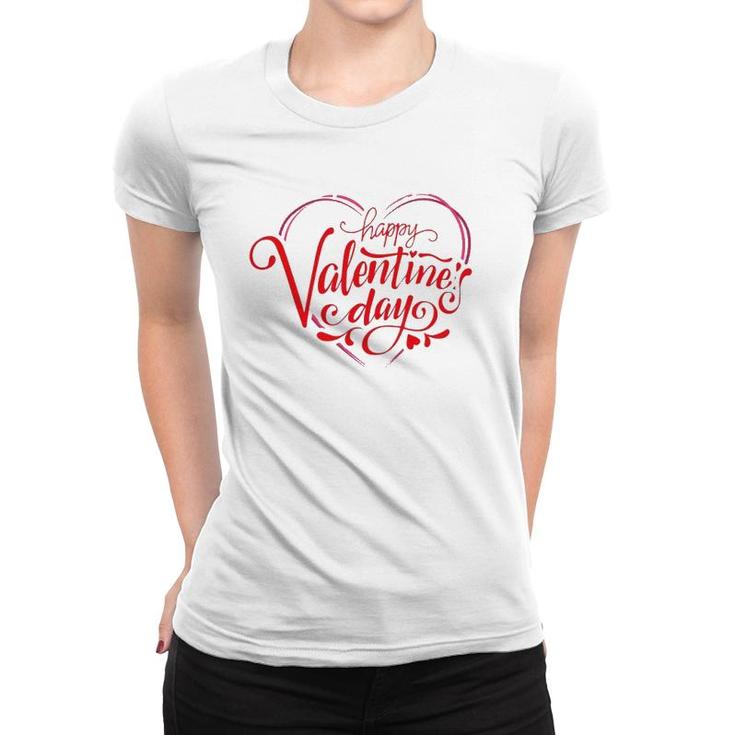 Happy Valentine's Day Heart Shaped Greeting Costume Women T-shirt