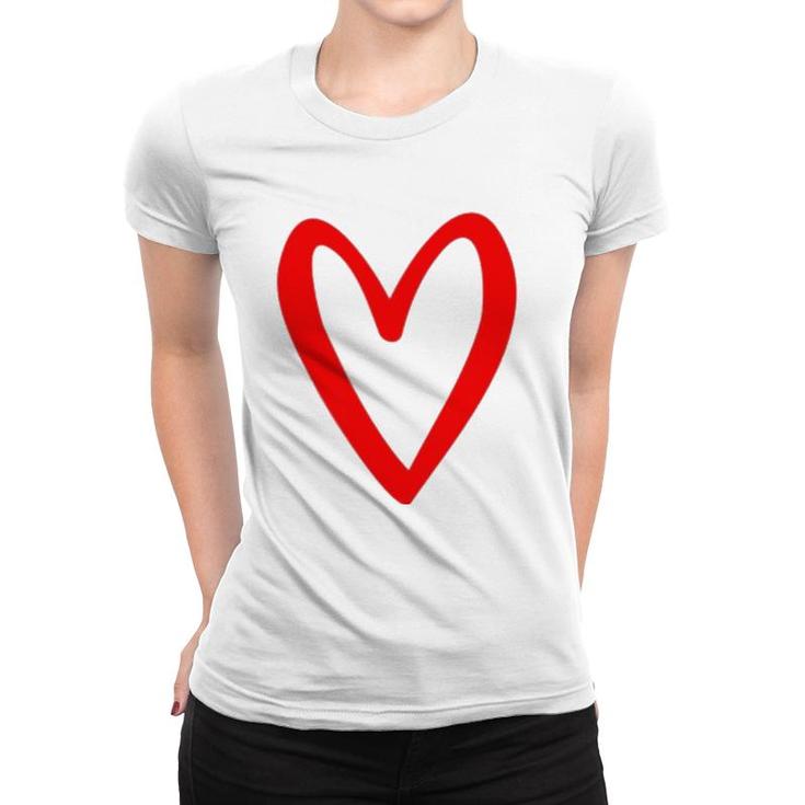 Heart Love Retro Vintage Tiny Red Heart Valentine's Day Women T-shirt