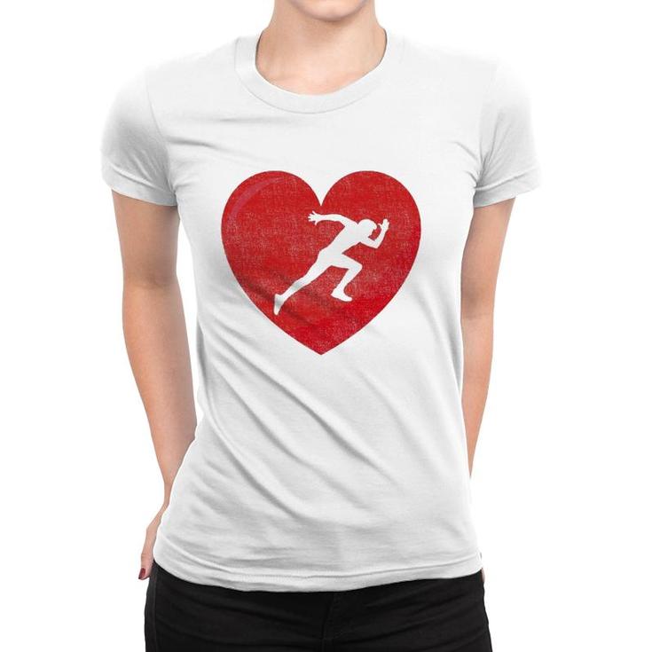 Heart Lover Running Gift Valentines Day For Men Women Women T-shirt
