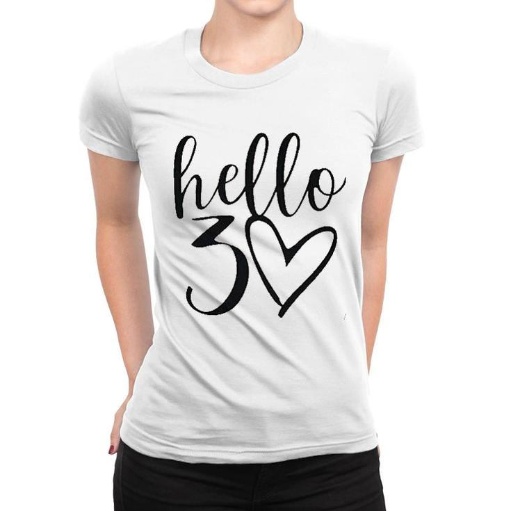 Hello Thirty Letter Print Women T-shirt