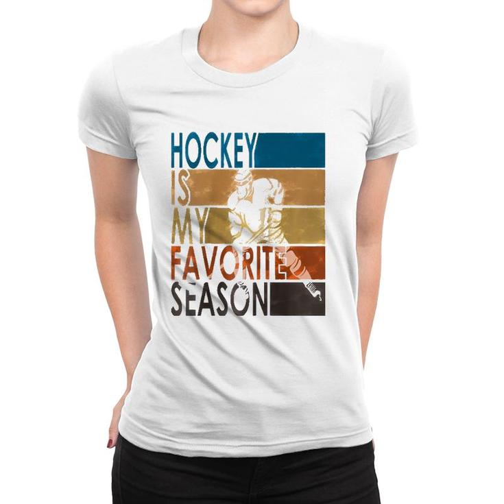Hockey Is My Favorite Season Gamer Mode Cool Raglan Baseball Tee Women T-shirt