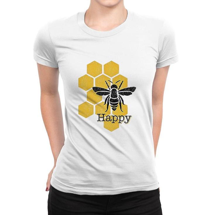 Honeycomb Bee Happy Women T-shirt