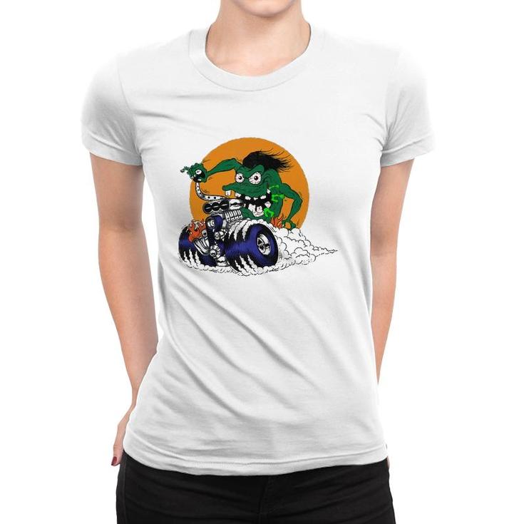 Hot Rod Monster V8 Engine Drag Race Speed Demon Women T-shirt