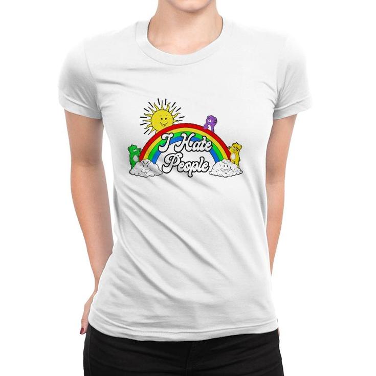 I Hate People Rainbow Printed Women T-shirt