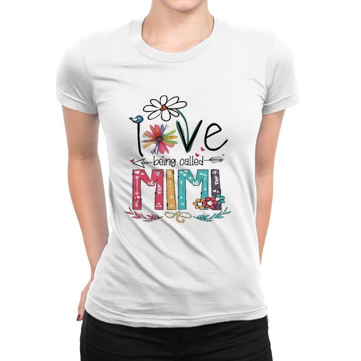 I Love Being Called Mimi Grandma Grandmother Matching Family Daisy Flower Arrow Women T-shirt