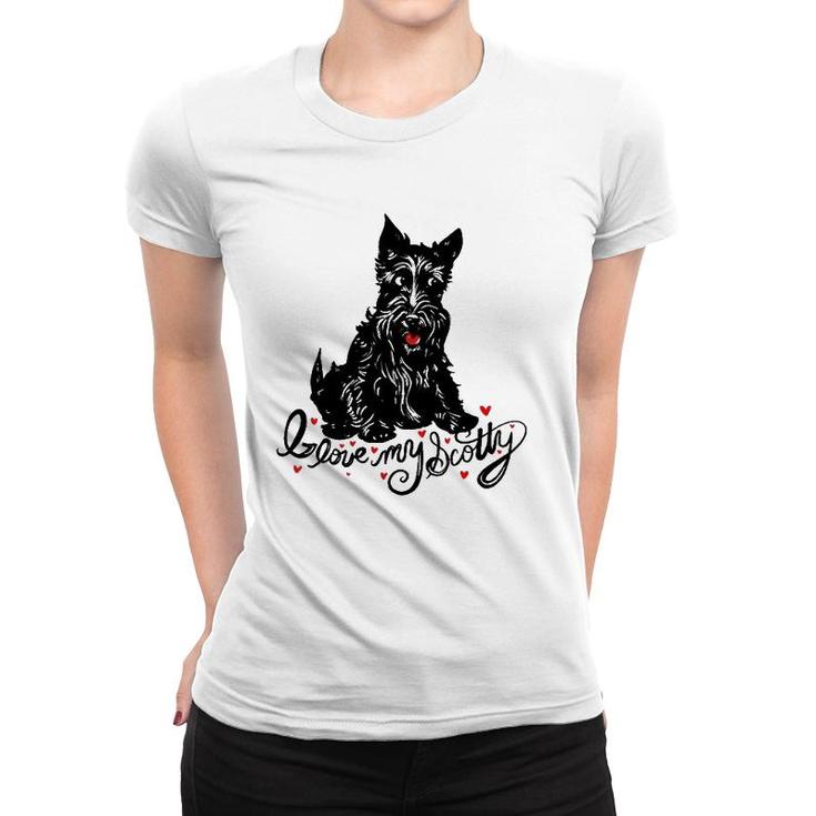 I Love My Scotty Cute Scottish Terrier Women T-shirt