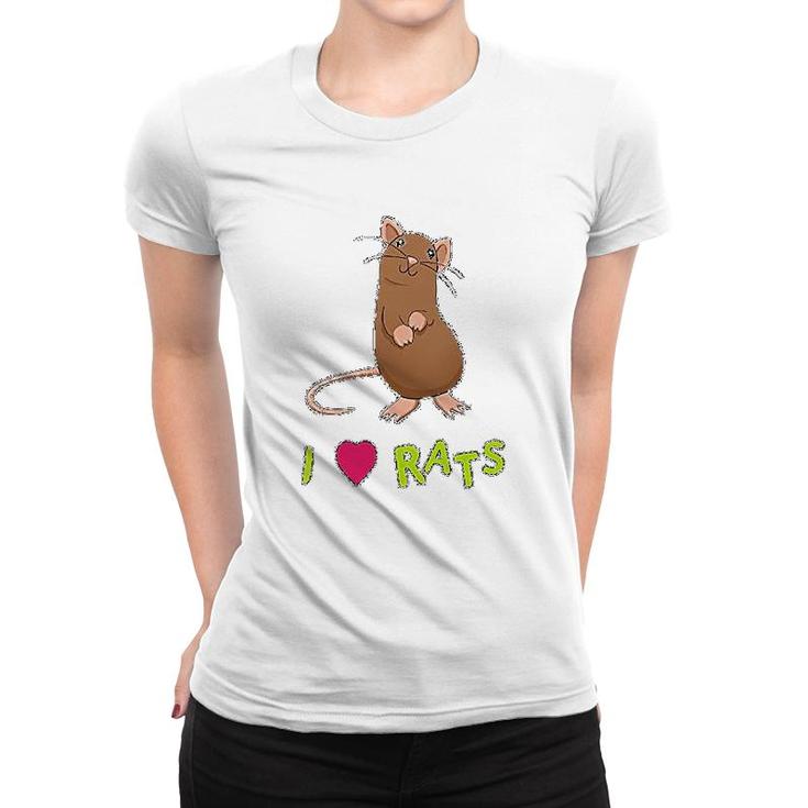 I Love Rats Funny Women T-shirt
