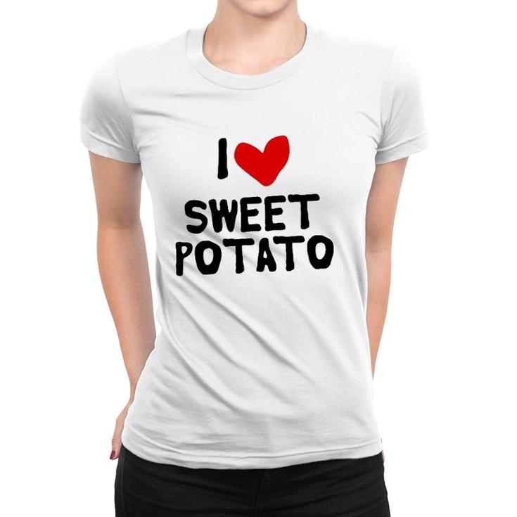 I Love Sweet Potato Red Heart Women T-shirt