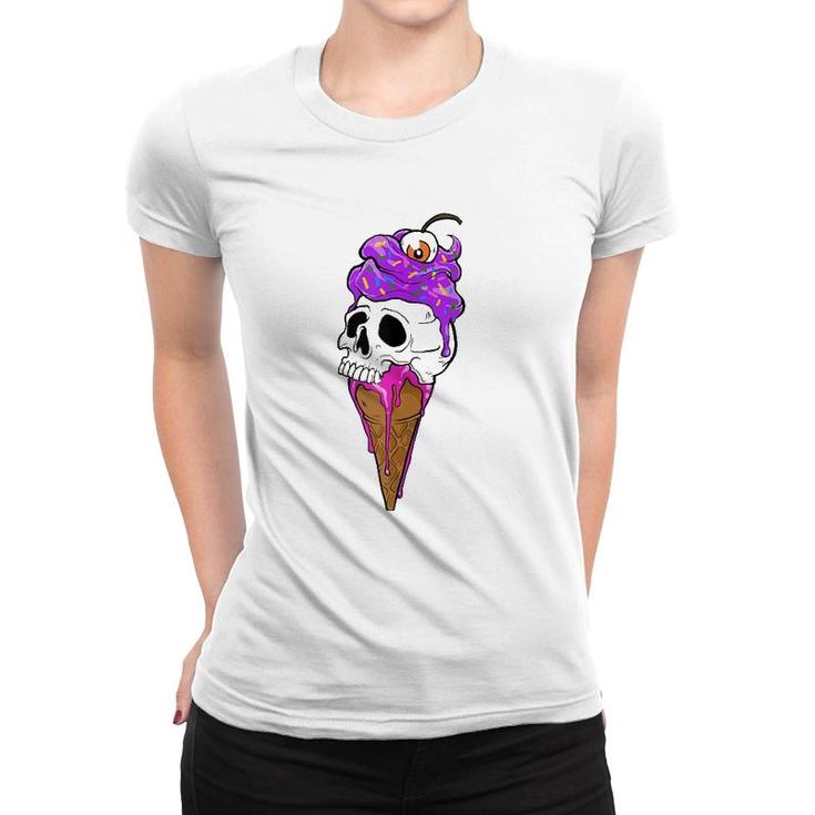 Ice Cream Skull I Summer Goth Women T-shirt